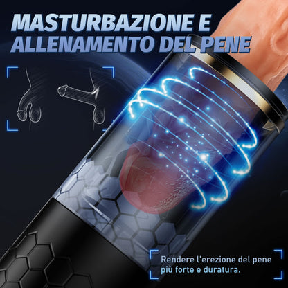 SPINNE Masturbatore elettrico cup rotazione telescopica 6 frequenza 3 velocità