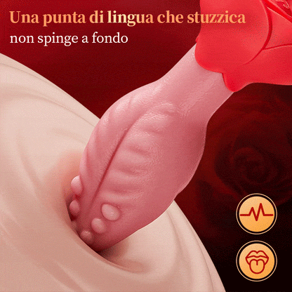 Sera - Plug anale rotante a 360° a forma di lingua con base a rosa per donne e uomini
