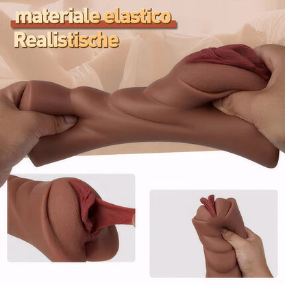 Realistica tascabile vagina morbida e durevole materiale realistico texture vagina e stretto ano 2 in 1 fori