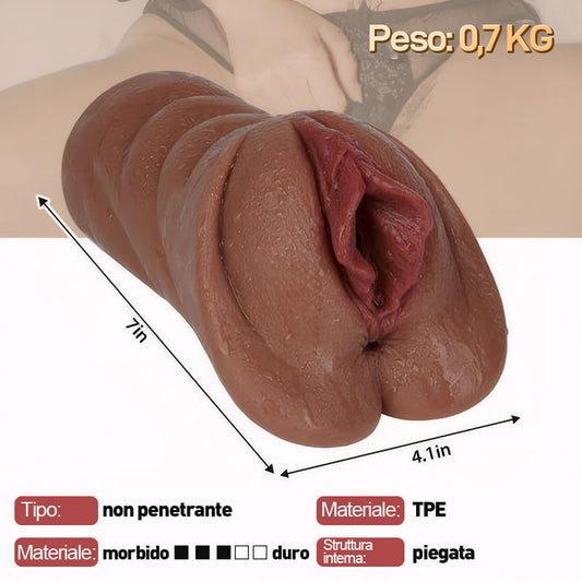 【Arrivo e spedizione il 5 agosto】Nyx - Realistica tascabile vagina morbida e durevole materiale realistico texture vagina e stretto ano 2 in 1 fori