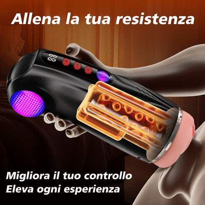 【Vendita flash: 30% SCONTO】Daphne - Pompa per Penis con 3 Maniche Intercambiabili, Pocket Pussy, 9 Modalità di Aspirazione & 9 Vibrazioni, Masturbatore Maschile