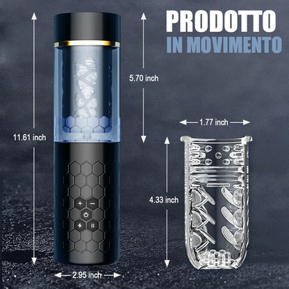 SPINNE Masturbatore elettrico cup rotazione telescopica 6 frequenza 3 velocità