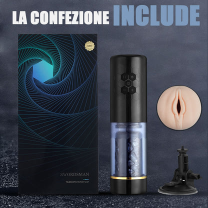 SPINNE Masturbatore elettrico cup rotazione telescopica 6 frequenza 3 velocità