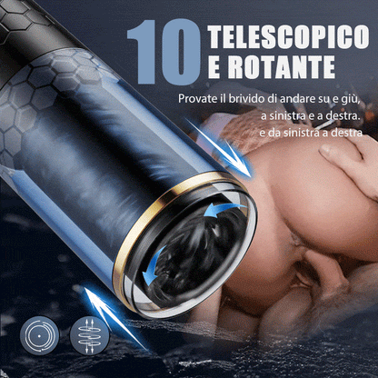 SPINNE Masturbatore elettrico cup rotazione telescopica 6 frequenza 3 velocità