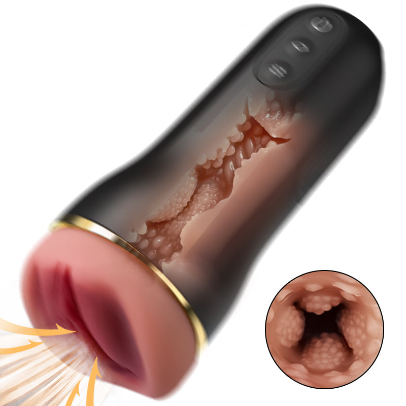 Captain - 5 Succhiare 10 coppe vibranti per la masturbazione maschile con ingresso di vagina simulato