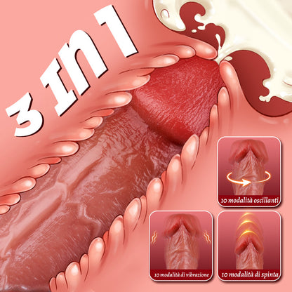 Colt – Dildo oscillante, a spinta e riscaldante da 9,84 pollici con grande glande arrotondato effetto pelle reale