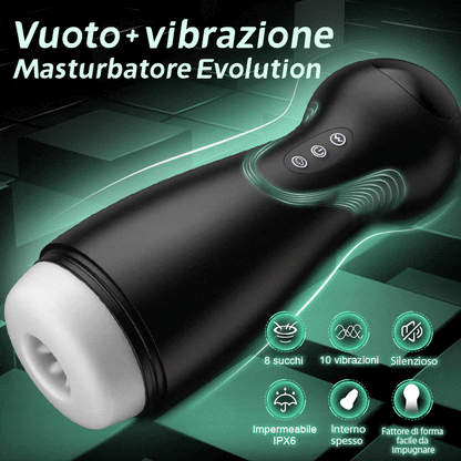 Evolution-8 Succhiare 10 Vibrare One Touch Orgasmo Masturbatore digitale a vuoto