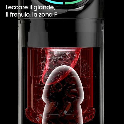 Scarlet - 360° Leccata di Lingua Realistica Manicotto Spesso con 7 Modalità di Aspirazione Stimolatore Orale