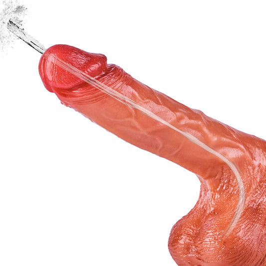 Pene realistico con eiaculazione simulata, funzione di vibrazione a 10 frequenze, con ventosa