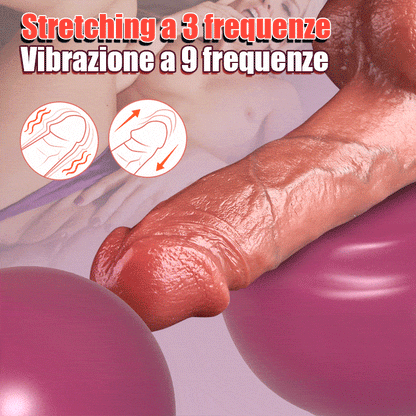 Neil - 9 Vibrante 3 Telescopica 3 Rotante Dildo realistico 22,5 cm riscaldato
