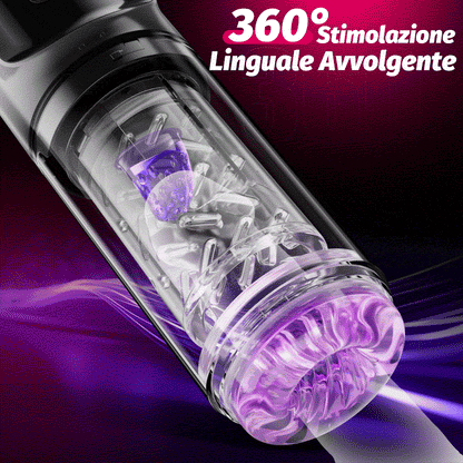 Vortex - 7 Sucking Dual-Temperature SPA Boner Enlarger 7 Rotating 360° Massage Masturbator