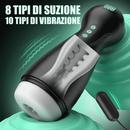 Evolution-8 Succhiare 10 Vibrare One Touch Orgasmo Masturbatore digitale a vuoto