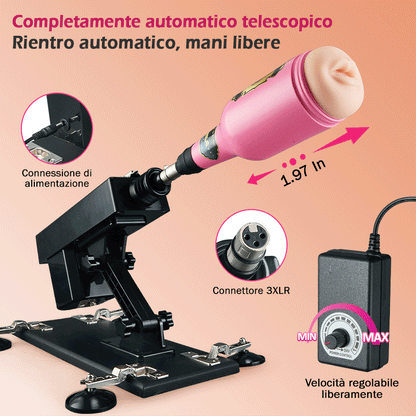 Azax - Piacere estremo con la macchina del sesso più apprezzata - 7 accessori, spinta automatica, amore anale
