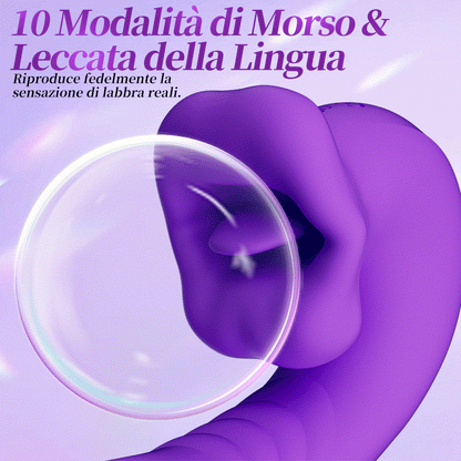 Isolde - Vibratore G-Spot Aggiornato a Forma di Bocca con Lingua Stimolante per Clitoride e Movimento Fluttuante