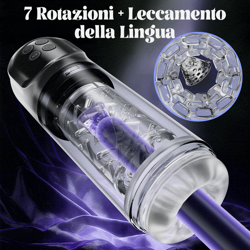 Vortex - 7 Sucking Dual-Temperature SPA Boner Enlarger 7 Rotating 360° Massage Masturbator