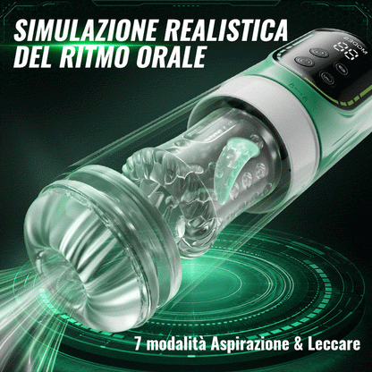 Heaven - Masturbatore Automatico 5 in 1 Rotante a Spinta Aspirazione Vibrazione Licking Stroker
