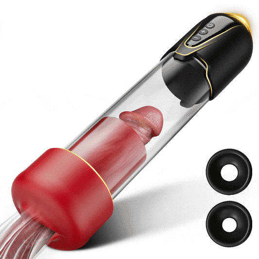 Red Fury Armour - Pompa per pene con tecnologia di aspirazione a 9 livelli, bocca rossa e tunnel testurizzato