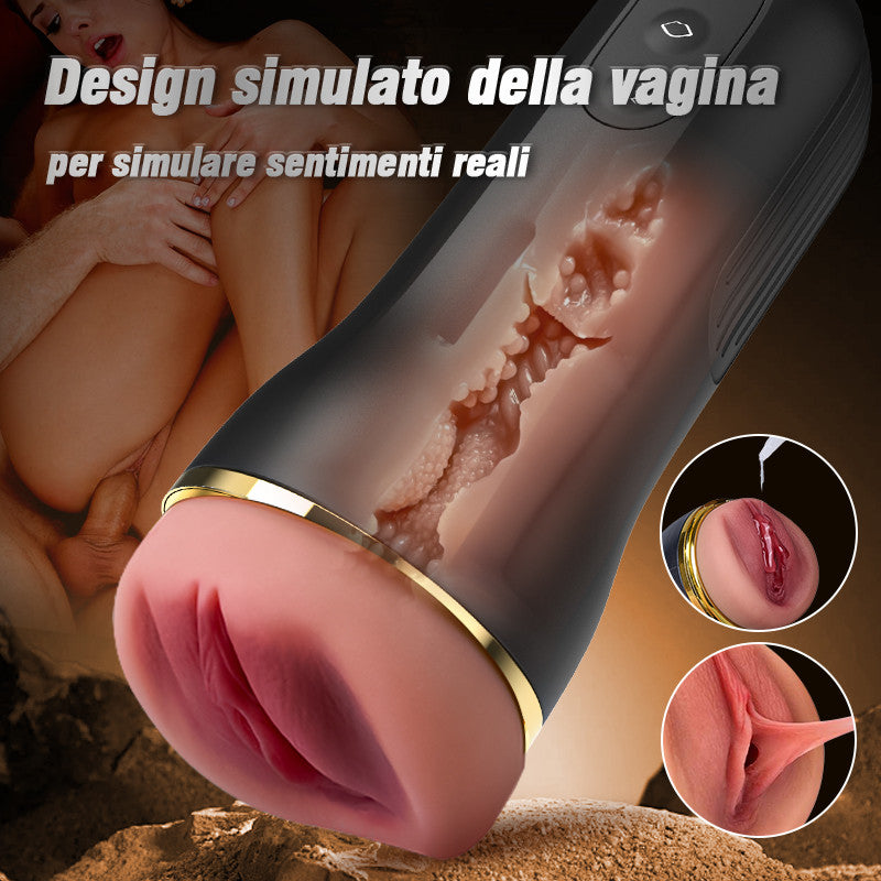 Captain - 5 Succhiare 10 coppe vibranti per la masturbazione maschile con ingresso di vagina simulato