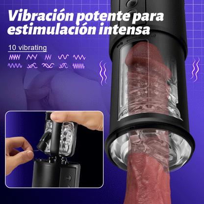 BIONIERE Torcia Elettrica 3 in 1 Masturbatore Cup 10 vibrazione 5 telescopica ＆ aspirazione