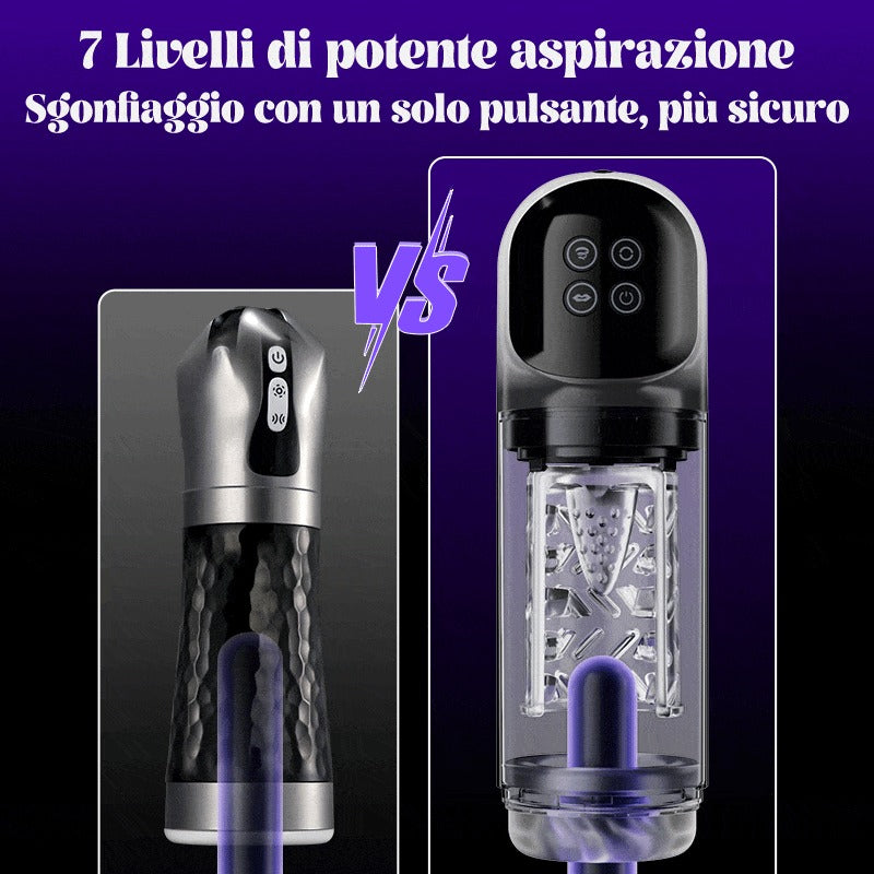 Vortex - 7 Sucking Dual-Temperature SPA Boner Enlarger 7 Rotating 360° Massage Masturbator