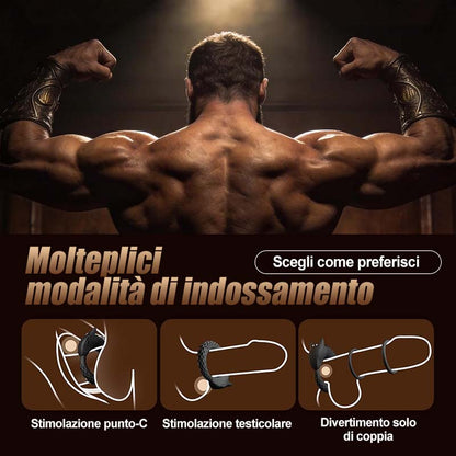 Dragon Thunder – Anello penieno a 10 vibrazioni, giocattolo in silicone a lunga durata