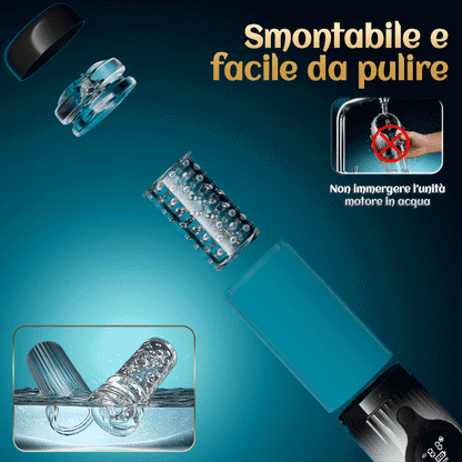 Vortex Male Stroker - 4 potenti livelli di aspirazione, modalità boost con un solo pulsante, facile da pulire con lubrificante incluso