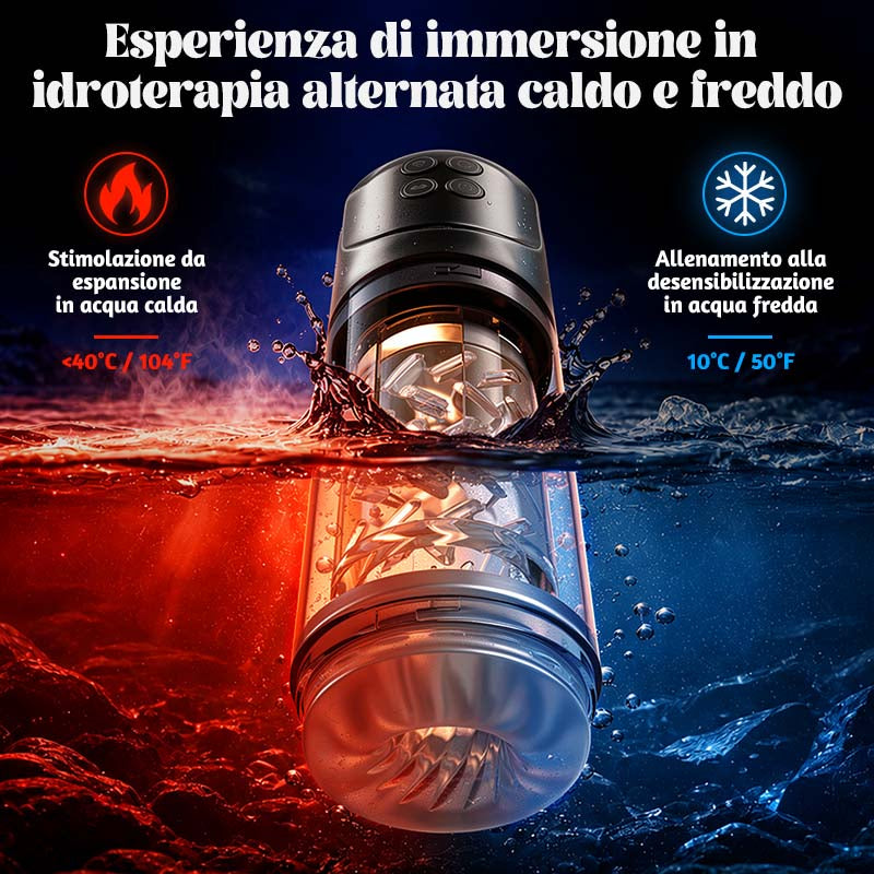 Vortex - 7 Sucking Dual-Temperature SPA Boner Enlarger 7 Rotating 360° Massage Masturbator