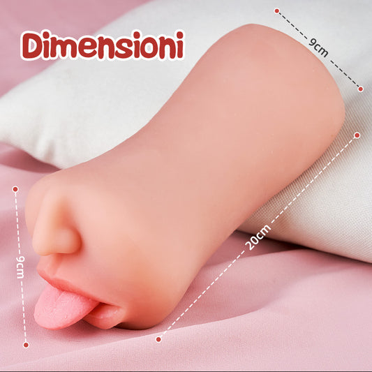 【Arrivo e spedizione il 5 agosto】Hanny Temptation - 3 velocità di vibrazione 7 frequenze leccalingua tascabile colore nudo