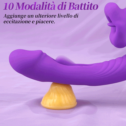 Isolde - Vibratore G-Spot Aggiornato a Forma di Bocca con Lingua Stimolante per Clitoride e Movimento Fluttuante