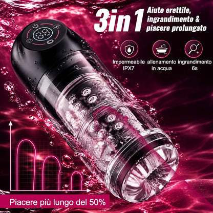 Poseidon-Masturbatore da bagno 3 in 1 7 succhi + 7 girelle Il re della masturbazione in acqua!