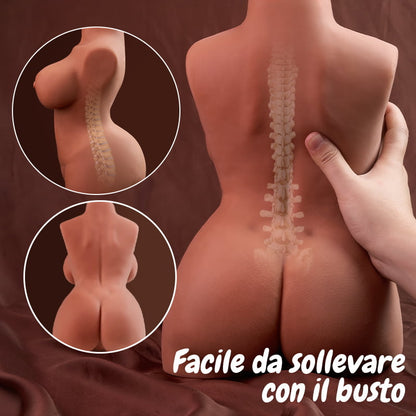 Masturbatore della Bambola del Sesso Colore Cioccolato Masturbatori della Vagina dell'Ano 4.85KG Aivrobta