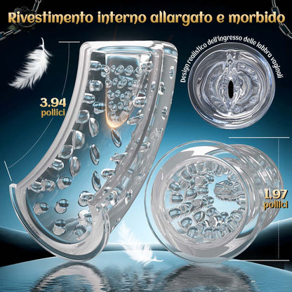 Vortex Male Stroker - 4 potenti livelli di aspirazione, modalità boost con un solo pulsante, facile da pulire con lubrificante incluso
