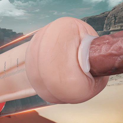 Acmejoy S-HANDE - Guaina a forma di vagina con 3 ventose e 9 pompe vibranti per l'ingrandimento del pene