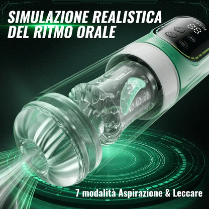 Heaven - Masturbatore Automatico 5 in 1 Rotante a Spinta Aspirazione Vibrazione Licking Stroker