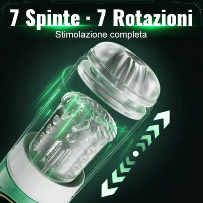 Heaven - Masturbatore Automatico 5 in 1 Rotante a Spinta Aspirazione Vibrazione Licking Stroker