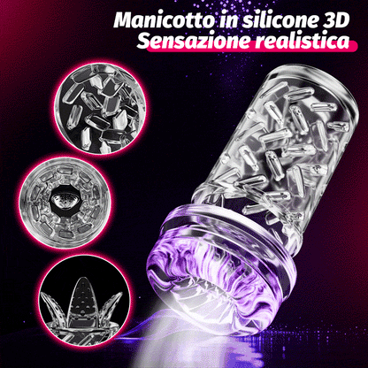 Vortex - 7 Sucking Dual-Temperature SPA Boner Enlarger 7 Rotating 360° Massage Masturbator