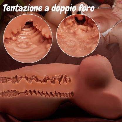 Masturbatore della Bambola del Sesso Colore Cioccolato Masturbatori della Vagina dell'Ano 4.85KG Aivrobta