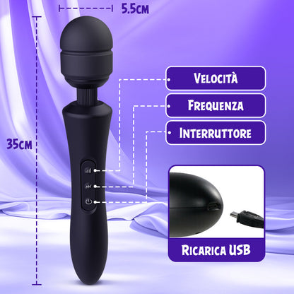 20 Frequenze 8 Velocità Stick AV vibrante ad alta frequenza a testa grande