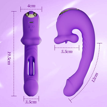 Isolde - Vibratore G-Spot Aggiornato a Forma di Bocca con Lingua Stimolante per Clitoride e Movimento Fluttuante