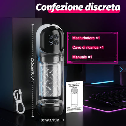 Vortex - 7 Sucking Dual-Temperature SPA Boner Enlarger 7 Rotating 360° Massage Masturbator