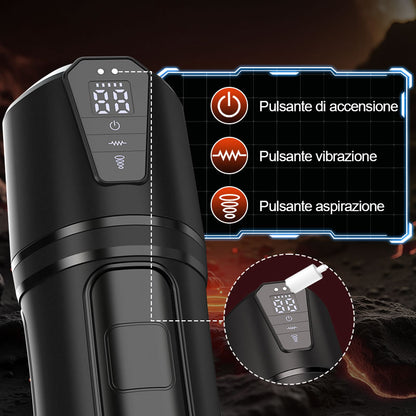 Challenger - 10 Vibrazioni, 5 Aspirazioni, Vagina Ultra-Realistica, Masturbatore Simulato