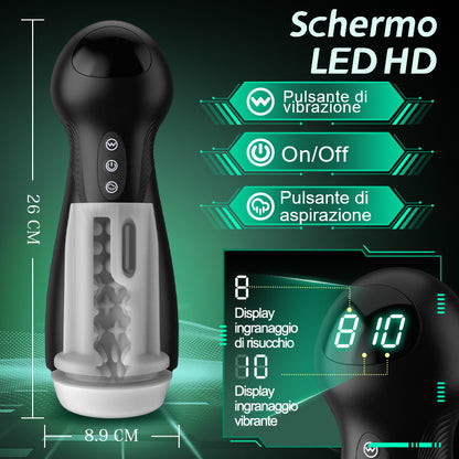 Evolution-8 Succhiare 10 Vibrare One Touch Orgasmo Masturbatore digitale a vuoto