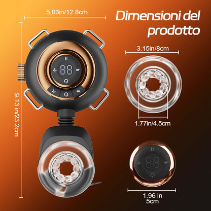 【Vendita flash: 30% SCONTO】Hazel - Masturbatore Maschile Strap-On da Vita Hands-Free con 9 Vibrazioni, Oscillazione e Spinta