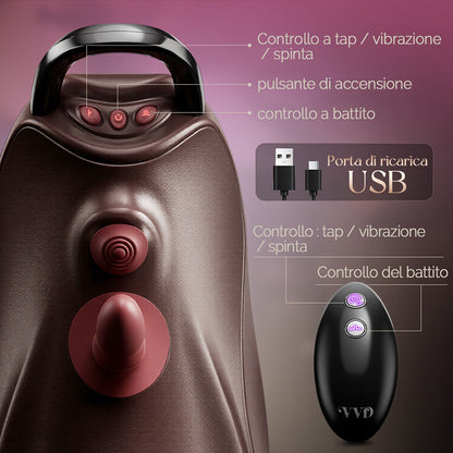 Macchina Sessuale VVD Rider Air a Pistone con Doppia Vibrazione e Accessori | Hands-Free