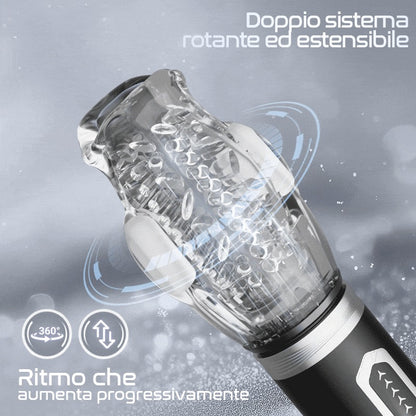 Amber -  7 Vibrante 5 spinte rotanti Pompini Masturbatore