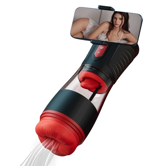 Kiss Mark-Masturbatore maschile con cuffie, 9 vibrazioni, 9 suzioni, 9 rotazioni