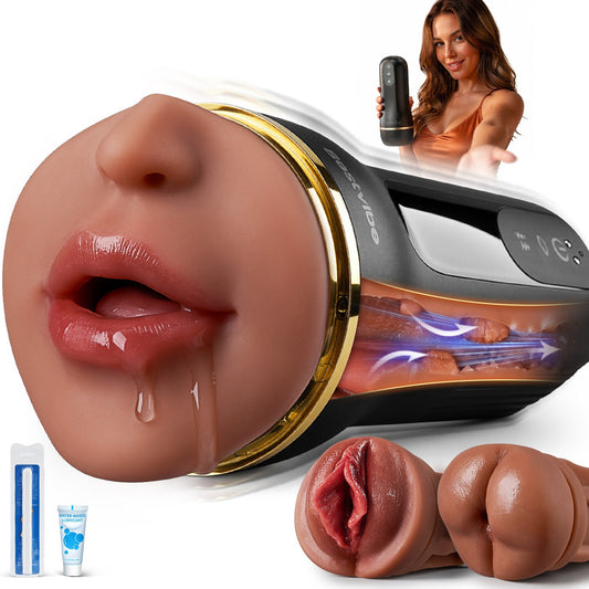 Bestvibe Pro‑ 3 manicotti sostituibili, tre piaceri unici, masturbatore maschile, 5 modalità di suzione & 10 modalità di vibrazione