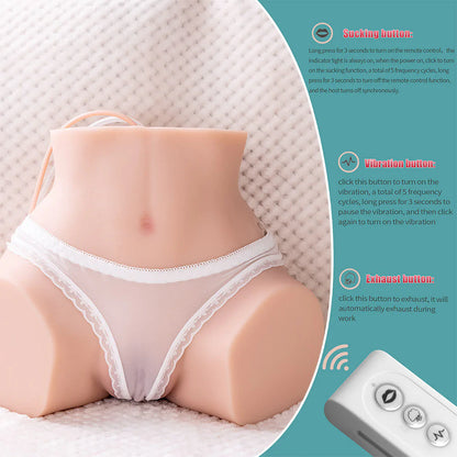 【Luona】 Figa Succhiata + Culo Vibrante Bambola Sessuale 5.4 kg